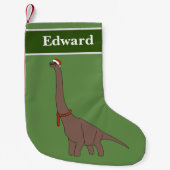 Petite Chaussette De Noël Brachiosaurus Dinosaure Spécial Noël (Devant)