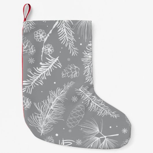 Petite Chaussette De Noël Branches et pin 4 (Devant)