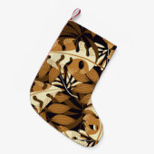 Petite Chaussette De Noël Bright Tropical Feuilles Dark Motif (Devant (Accrochage))