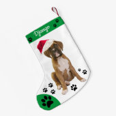 Petite Chaussette De Noël Brindle Boxer Dog, Père Noël Dog (Dos (Accrochage))