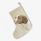 Petite Chaussette De Noël Brittany Paining - Un joli art original de chien (Dos (Accrochage))