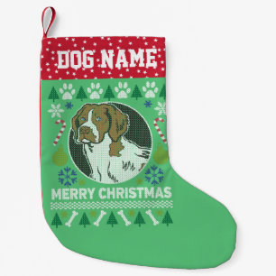 Petite Chaussette De Noël Brittany Spaniel Dog brasse un laide de Noël moch