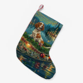 Petite Chaussette De Noël Brittany Spaniel Noël Festive Voyage (Devant (Accrochage))