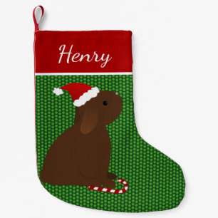 Petite Chaussette De Noël Brown Père Noël Lop Ear Rabbit Noël Stocker