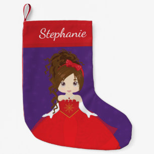 Petite Chaussette De Noël Brunette Princess Christmas Stocker