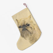 Petite Chaussette De Noël Bruxelles Griffon Peinture - Cute Original Chien A (Dos (Accrochage))