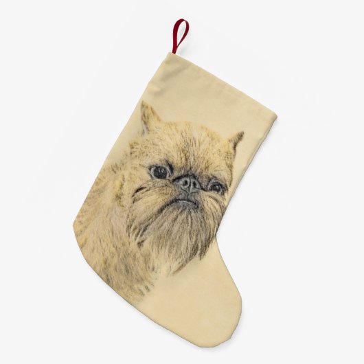 Petite Chaussette De Noël Bruxelles Griffon Peinture - Cute Original Chien A (Devant (Accrochage))