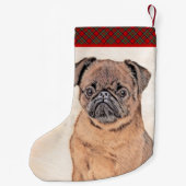 Petite Chaussette De Noël Bruxelles Griffon Smooth Painting Original Chien A (Dos)