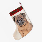Petite Chaussette De Noël Bruxelles Griffon Smooth Painting Original Chien A (Dos (Accrochage))