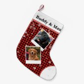 Petite Chaussette De Noël Buffalo Check Pet Personnalisé Noël Stocker (Devant (Accrochage))