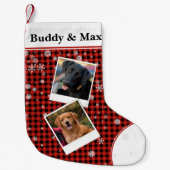 Petite Chaussette De Noël Buffalo Check Pet Personnalisé Noël Stocker (Devant)