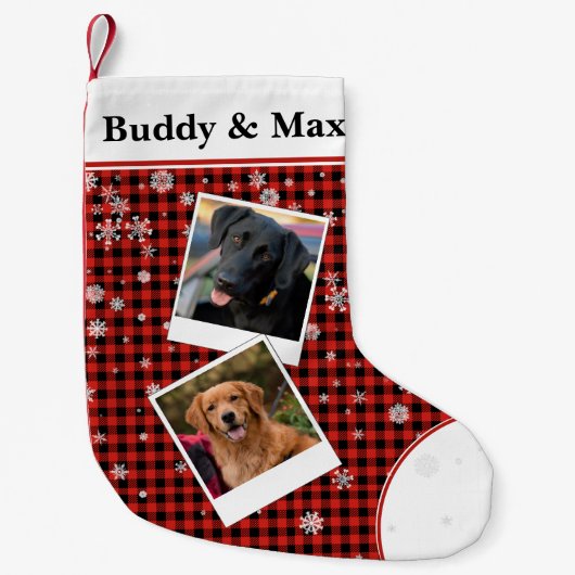 Petite Chaussette De Noël Buffalo Check Pet Personnalisé Noël Stocker (Devant)