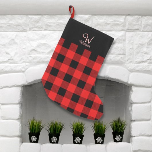 Petite Chaussette De Noël Buffalo Check Red Plaid Petite réserve de Noël
