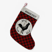 Petite Chaussette De Noël Buffalo, coq d'élevage rustique, fait un plaid Nom (Devant (Accrochage))