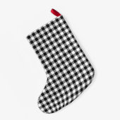 Petite Chaussette De Noël Buffalo Plaid Empreinte de patte noir blanc WOOF C (Dos (Accrochage))