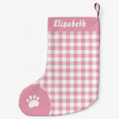 Petite Chaussette De Noël Buffle blanc et rose de Noël Plaid sur mesure (Dos)