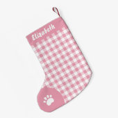 Petite Chaussette De Noël Buffle blanc et rose de Noël Plaid sur mesure (Dos (Accrochage))