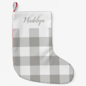 Petite Chaussette De Noël Buffle gris et blanc Plaid personnalisé (Devant)