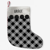 Petite Chaussette De Noël Buffle noir et blanc Plaid Christmas Stocking (Devant)