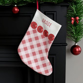 Petite Chaussette De Noël Buffle rouge et blanc Plaid Christmas Stocking