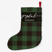 Petite Chaussette De Noël Buffle vert Plaid avec Joyeux Script Noël (Dos)