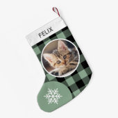 Petite Chaussette De Noël Buffle vert Plaid Custom Animaux de compagnie Phot (Dos (Accrochage))