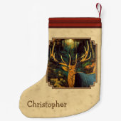 Petite Chaussette De Noël Bull Elk Automne jaune (Dos)