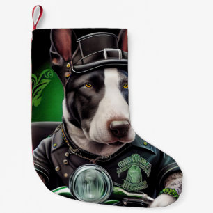 Petite Chaussette De Noël Bull Terrier Chien Conduite Vélo St. Patrick's Day