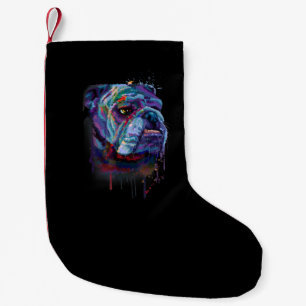 Petite Chaussette De Noël Bulldog Coloré Anglais Cadeau A Bulldog Anglais