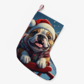 Petite Chaussette De Noël Bulldog Roller Dessous de verre Noël (Devant (Accrochage))