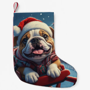 Petite Chaussette De Noël Bulldog Roller Dessous de verre Noël