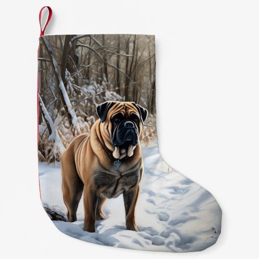 Petite Chaussette De Noël Bullmastiff Laisser neiger Noël (Devant)