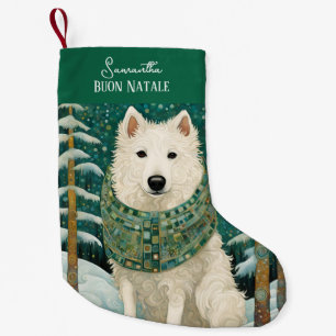 Petite Chaussette De Noël Buon Natale personnalisé Loup Blanc Italien