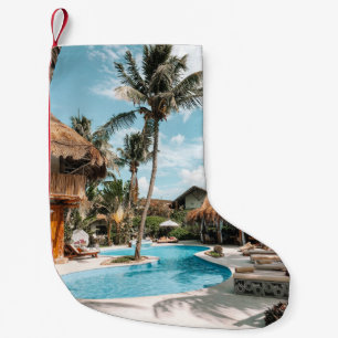 Petite Chaussette De Noël Cabanes de chaume et maisons au bord de la piscine