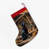 Petite Chaussette De Noël Cabine du journal de l'extracteur Black Labrador A (Dos (Accrochage))
