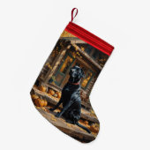 Petite Chaussette De Noël Cabine du journal de l'extracteur Black Labrador A (Devant (Accrochage))