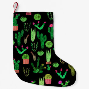 Petite Chaussette De Noël Cactus aquarelle sans couture plante motif backgro