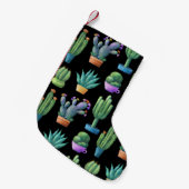 Petite Chaussette De Noël Cactus Colorés : Whimsical Seamless Design. (Devant (Accrochage))