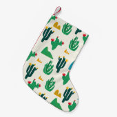 Petite Chaussette De Noël Cactus Naturel : Art Folk Sans Couleur. (Devant (Accrochage))