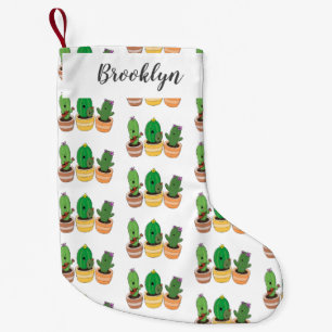 Petite Chaussette De Noël Cactus trio chantante mignonne dessin animé