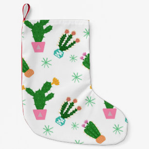Petite Chaussette De Noël Cactus vintage sans soudure motif, ornementen répé