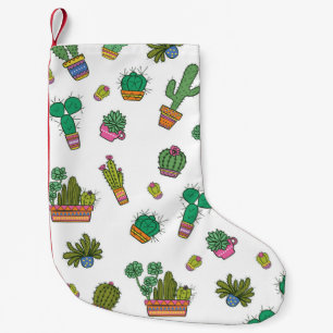 Petite Chaussette De Noël Cactus vintages : Design Motif sans couture.