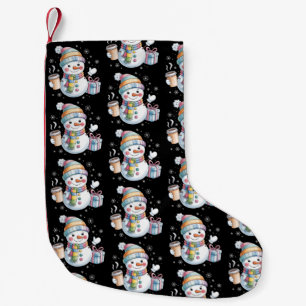 Petite Chaussette De Noël Cadeau de bonhomme de neige de Noël Vacances Hiver