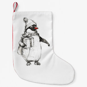 Petite Chaussette De Noël Cadeau de maintien de pingouin mignon