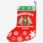 Petite Chaussette De Noël Cadeau de Noël personnalisé pour fille (Dos)