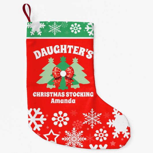 Petite Chaussette De Noël Cadeau de Noël personnalisé pour fille (Devant)