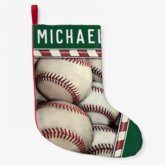 Petite Chaussette De Noël Cadeau de vacances de baseball (Devant)