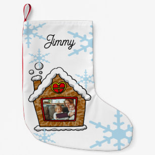 Petite Chaussette De Noël Cadre photo de maison en pain d'épices mignon avec