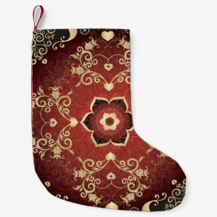 Petite Chaussette De Noël Cadre rond Valentine violet or