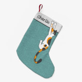 Petite Chaussette De Noël Calico Cat Accroché | Funny Fêtes de Chat (Devant (Accrochage))